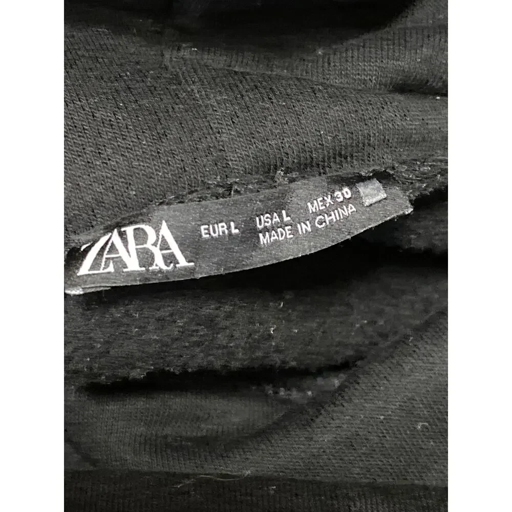 Zara Women's Black Turtleneck Long Sleeve Pullover Sweatshirt Sweater Top Size L
